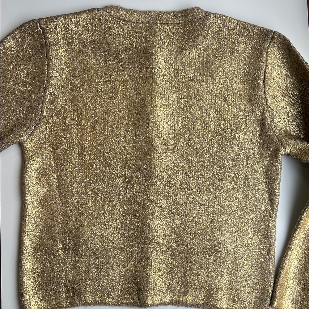 Zara Foil Knit Cardigan with Black & Gold Buttons - Picture 13 of 17